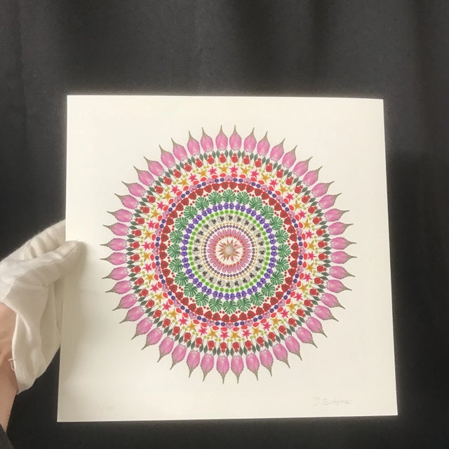 Textile "Flower Mandala" Print For Sale - Image 7 of 9