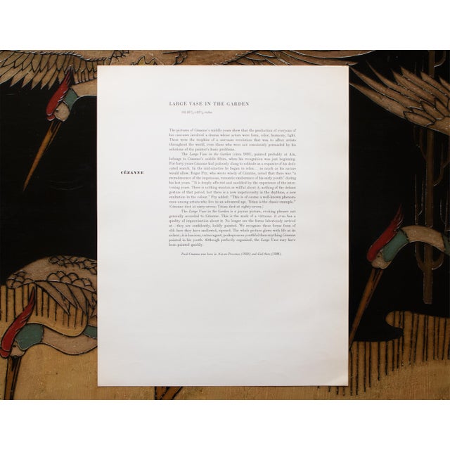 Paper 1950s After Paul Cezanne "Large Vase in the Garden", First Edition Swiss Full-Color Print For Sale - Image 7 of 10