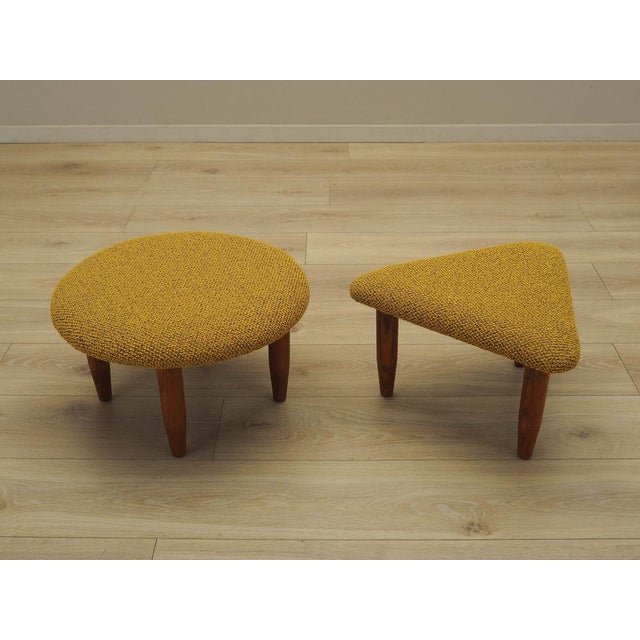 Vintage Danish Mustard Ottomans, 1990s, Set of 2 For Sale - Image 4 of 9