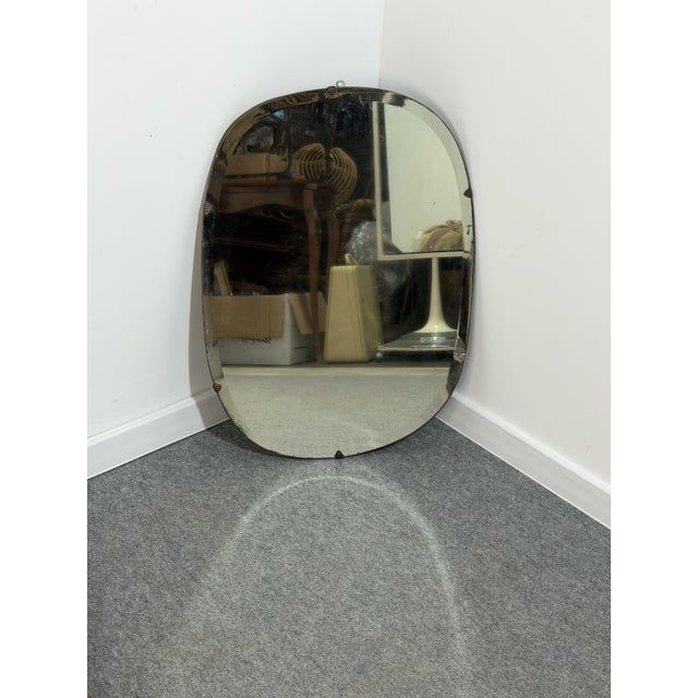 Vintage Wall Mirror with Metal Inserts, Italy, 1940s For Sale - Image 14 of 17