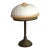 Antique Bradley & Hubbard Bronze Table Lamp With Slag Glass Dome Shade For Sale