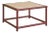 Italian Red Lacquered Wood + Travertine Coffee Table, 1970s For Sale