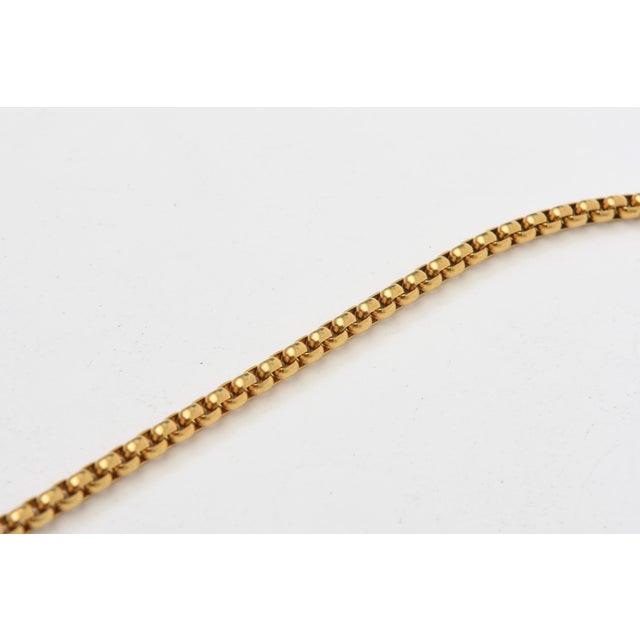 Robin's Egg Blue Charles Allen Gold Plated Pendant Necklace With Large Glass Blue Opalescent Stone, 1980's For Sale - Image 8 of 10