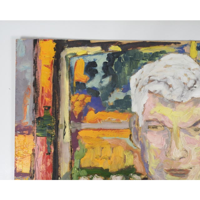 Contemporary Expressionist Portrait Painting of Silver Haired Man For Sale - Image 4 of 7