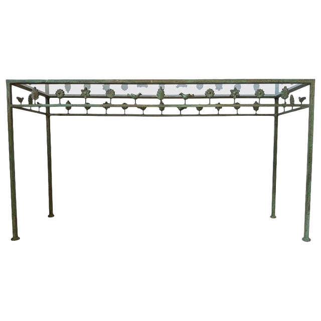Mid Century Modern Diego Giacometti Style Rustic Metal Console