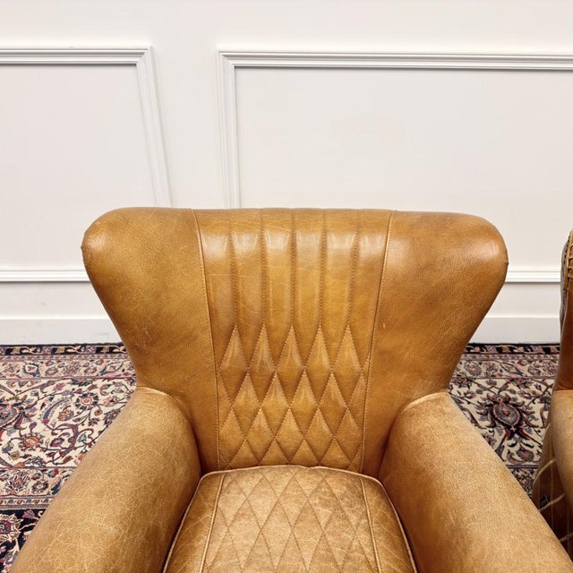 Vintage Aviator Armchair in Sheep Leather, Set of 2 For Sale - Image 5 of 11