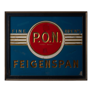 Feigenspan Pride of Newark p.o.n. Beer Advertising Sign, 1930s