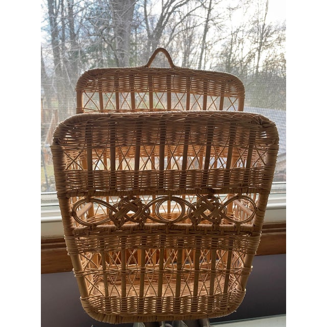 Mid 20th Century Mid Century Wicker Wall Basket For Sale - Image 9 of 9