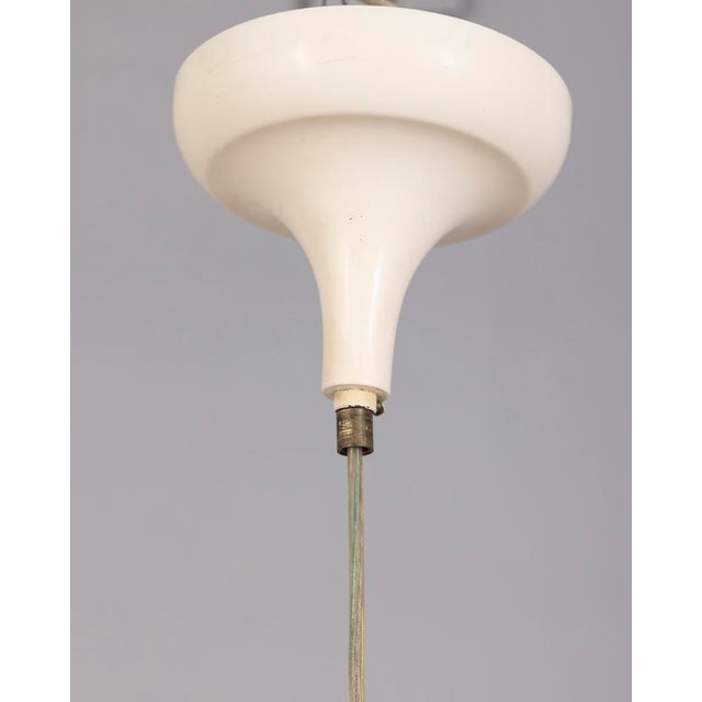 Metal Vintage Italian Chandelier with Decorated Glass Bulb, 1980s For Sale - Image 7 of 9