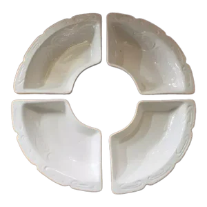 Vintage Usa California Pottery Set of 4 White Serving Trays #423