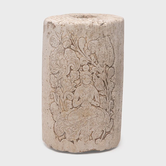 Chinese Engraved Textile Printing Stone, C. 1850 For Sale - Image 4 of 9