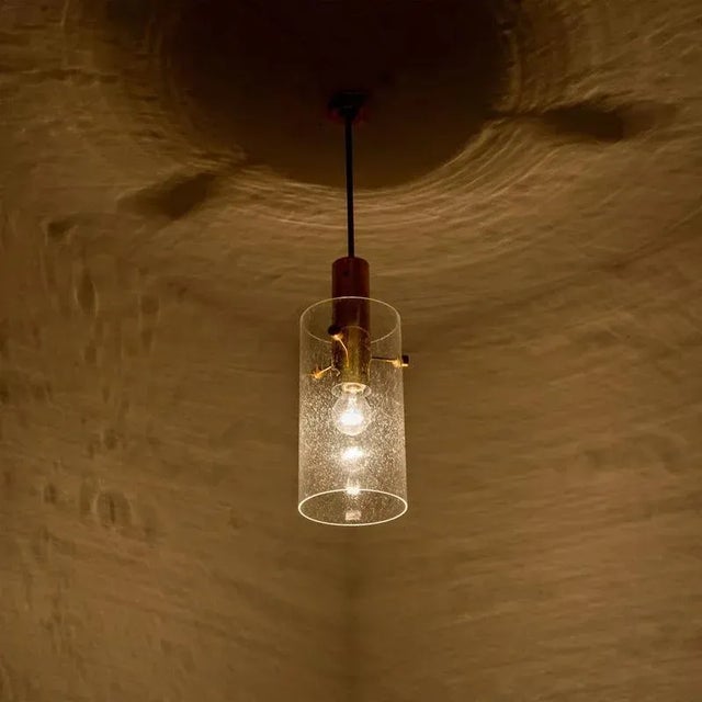 Large Brass and Glass Pendant from Glashütte Limburg, 1970s For Sale - Image 11 of 18