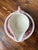 Ceramic Mason's Pink Vista Pattern Ironstone Collection Antique and Vintage Serveware Gravy and Saucer Set For Sale - Image 7 of 9