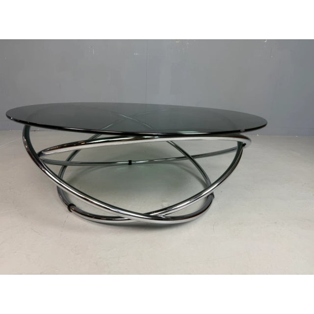 Chrome and Smoked Glass Mac Coffee Table from Miniforms, Italy, 1970s For Sale - Image 10 of 18