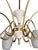 Gilt Metal Suspension Chandelier with Opaline Glass Diffusers attributed to Stilux Milano, 1950s, in Flawless conditions....