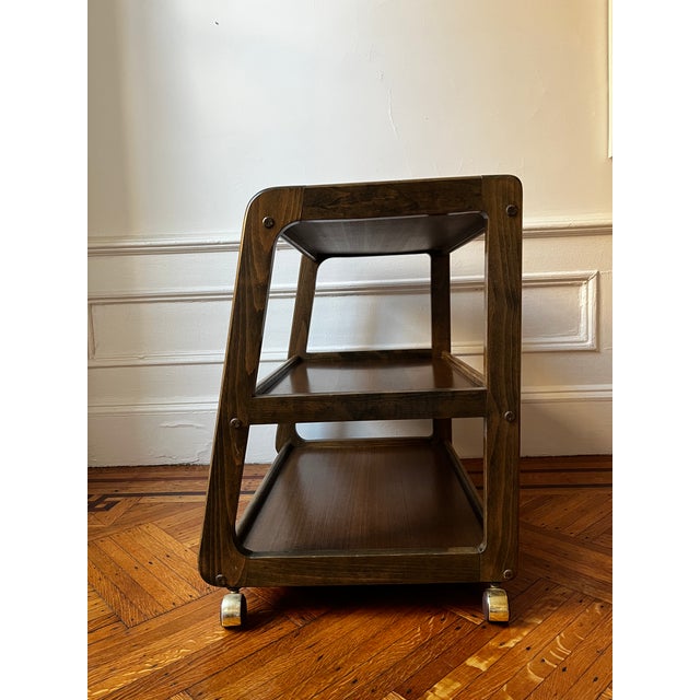 Mid-Century Modern 1970s Mid-Century Danish Modern Walnut Bar Cart For Sale - Image 3 of 8