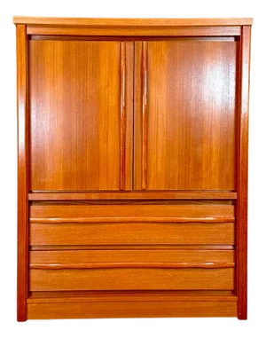 Large Brutalist Cabinet with Drawers in Teak, 1970s