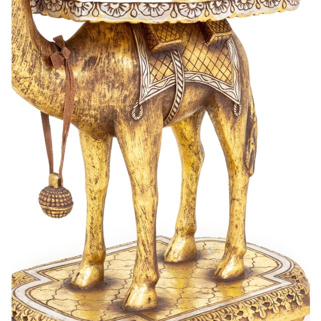 Early 20th Century Afd Home Silvered & Giltwood Camel Form Side Table For Sale - Image 5 of 8