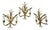 Art Deco Italian Wheat Sheaf Sconces in Bronze, Florence, 1950s, Set of 3 For Sale