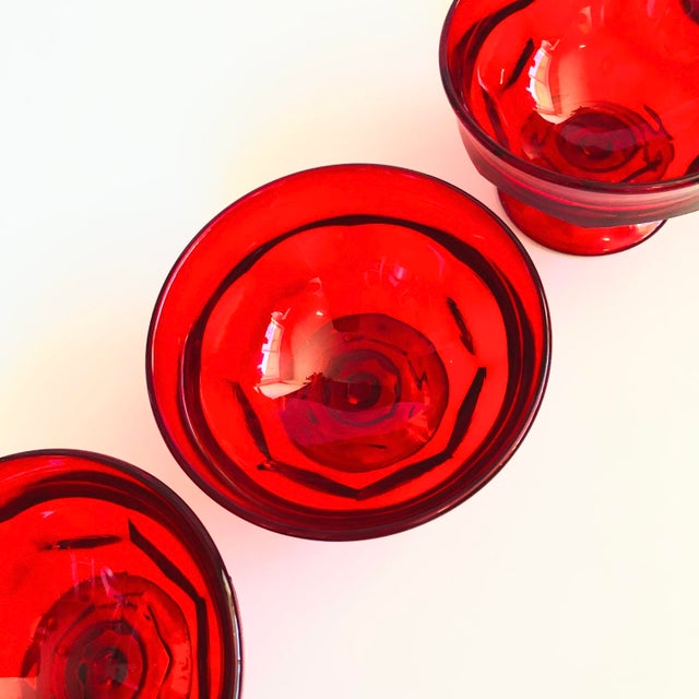 Mid 20th Century Viking Georgian Red Coupe Glasses - Set of 4 For Sale - Image 5 of 5