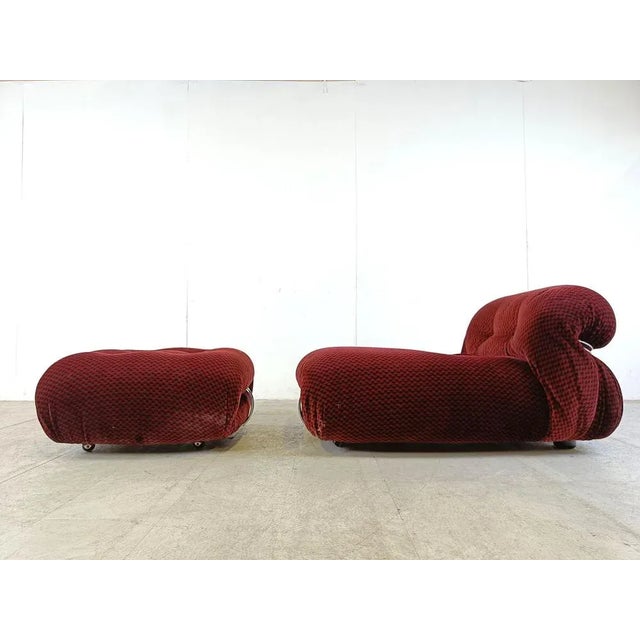 Set of Soriana Lounge Chair with Ottoman attributed to Afra & Tobia Scarpa for Cassina, 1970s For Sale - Image 10 of 11
