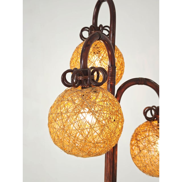 Mid-Century Modern Floor Lamp in Bamboo, Rattan and Rope, Italy, 1960s For Sale - Image 15 of 18