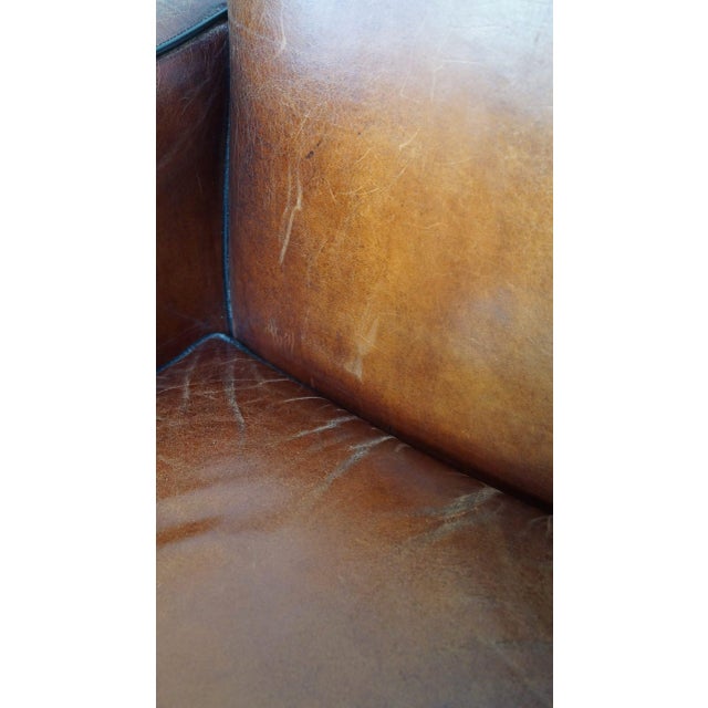 Art Deco Club Chair in Cognac-Colored Leather For Sale - Image 13 of 17