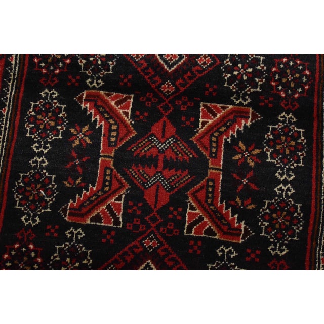 Blue Baloch Rug 2’10” X 5’7” Blue Wool Vintage Tribal Hand-Knotted Oriental Carpet For Sale - Image 8 of 12