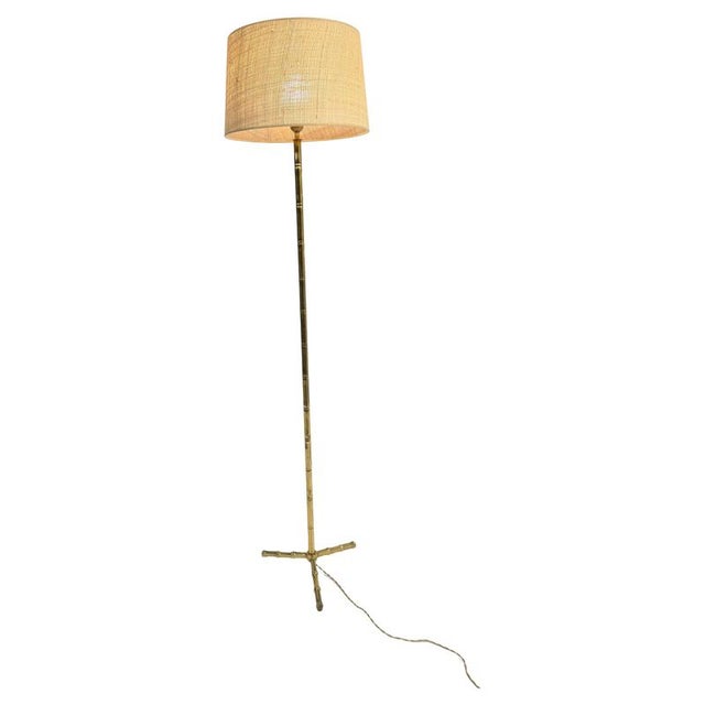 Bronze Floor Lamp with Faux Bamboo Accents from Maison Bagues, 1950 For Sale - Image 11 of 11