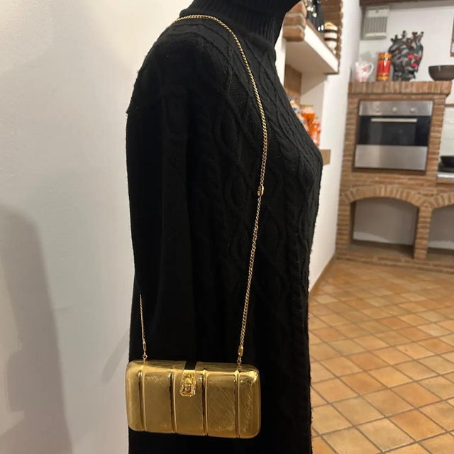 1980s Retro Brass Evening Bag by Scheilan Firenze For Sale - Image 6 of 12