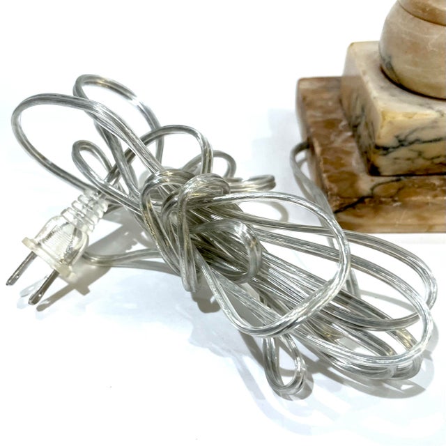 1920's Carved Alabaster Urn Table Lamp - Newly Wired - New Shade For Sale - Image 10 of 12