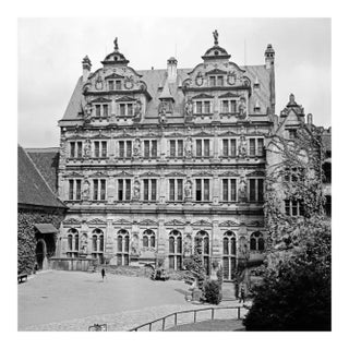 Friedrichsbau Building at Castle, Heidelberg Germany 1938, Printed 2021 For Sale