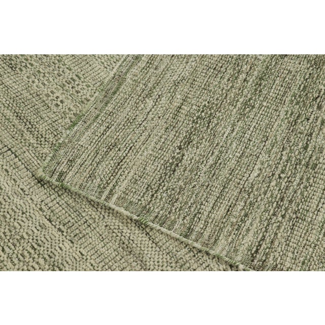 Textile Rug & Kilim’s Contemporary Textural Rug in Green and White Tones - 8x10 For Sale - Image 7 of 7