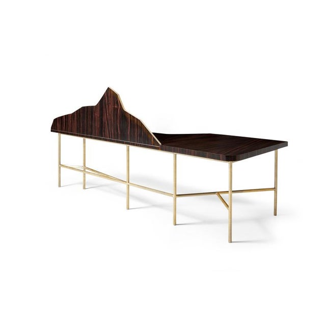 Landscape Desk by Ginger & Jagger Dimensions: D 90 x W 240 x H 24 cm. Materials: Amara ebony wood veneer and brass....