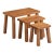 Set of French Brutalist Solid Oak Nesting Tables, C. 1960 For Sale
