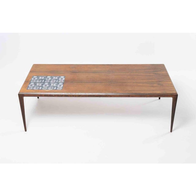 Vintage rosewood & ceramic tile coffee table by johannes andersen for c.f.c. Silkeborg, denmark. A beautifully crafted...