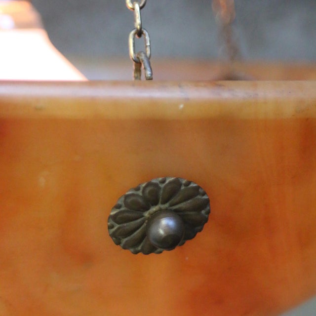 Metal French Art Deco Alabaster Pendant with Brass Mount, 1920s For Sale - Image 7 of 11