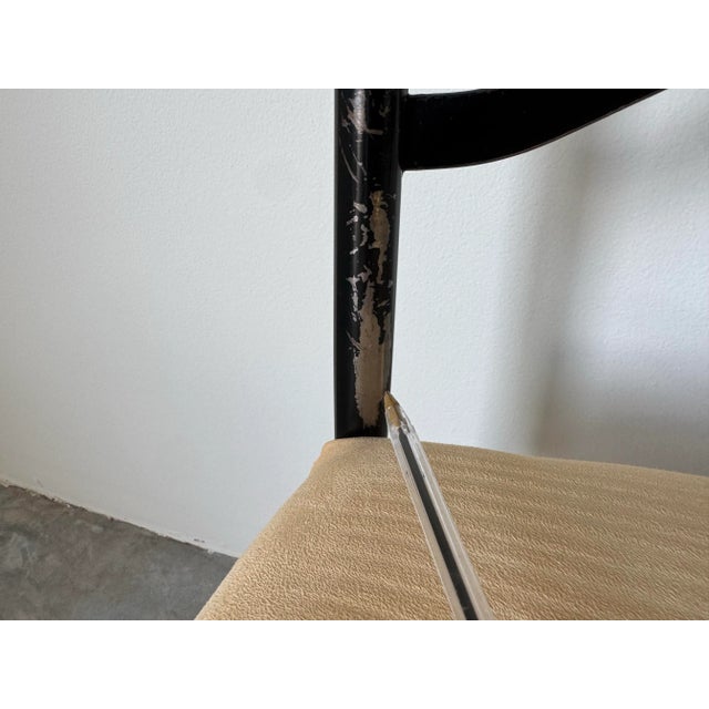 1970s Vintage Italian Gio Ponti-Style High Ladder Back Metal Dining Chairs With Brasset of 6/ Sold For Sale - Image 11 of 12