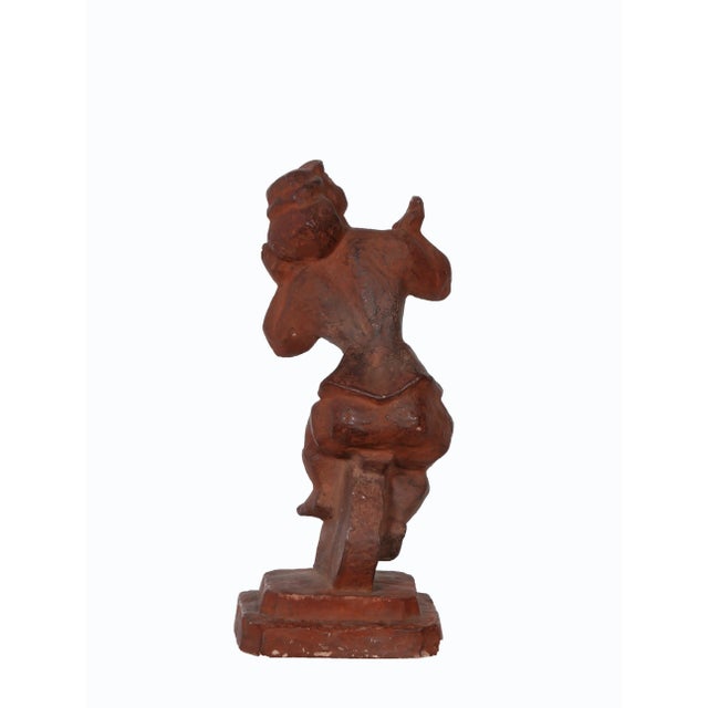 Figurative Woman On A Unicycle, Chaim Gross Terracotta Sculpture For Sale - Image 3 of 4