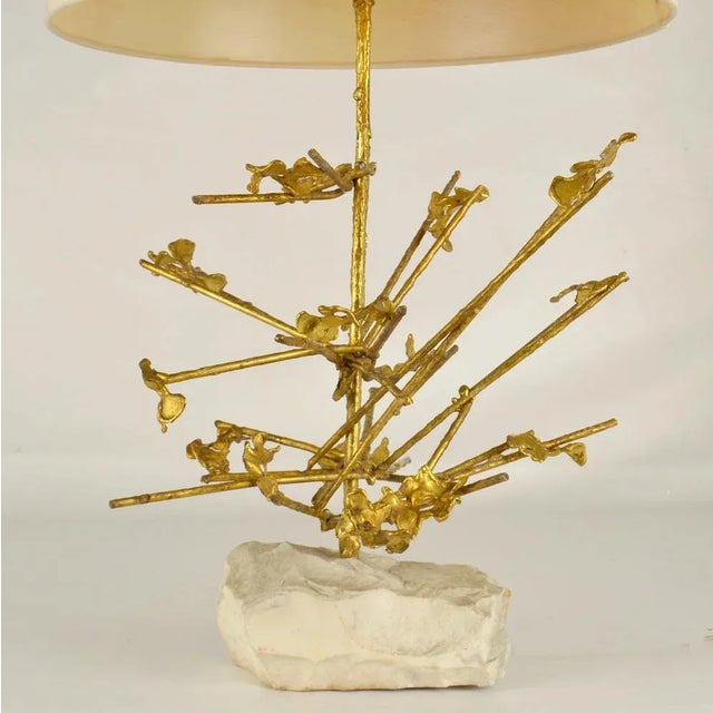 Metal Sculptural Brass Art Table Lamp, Belgium, 1980s For Sale - Image 7 of 12