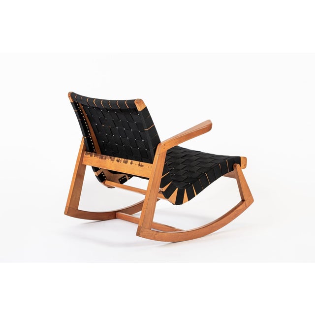 Wood Rare Wooden Early Mid Century Rocking Chair by Ralph Rapson, 1940s For Sale - Image 7 of 16