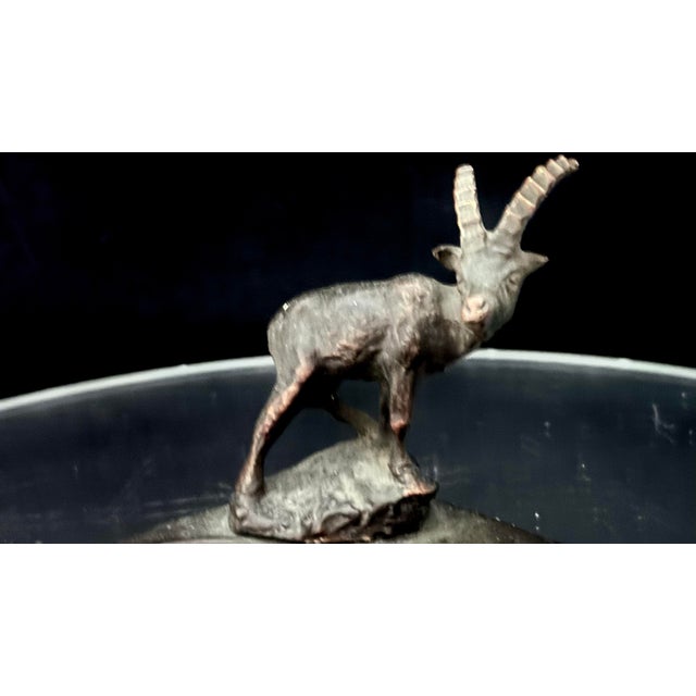 Antique French Cast Iron Ibex Figural Ashtray, Art Nouveau, C. 1900 For Sale In Palm Springs - Image 6 of 9