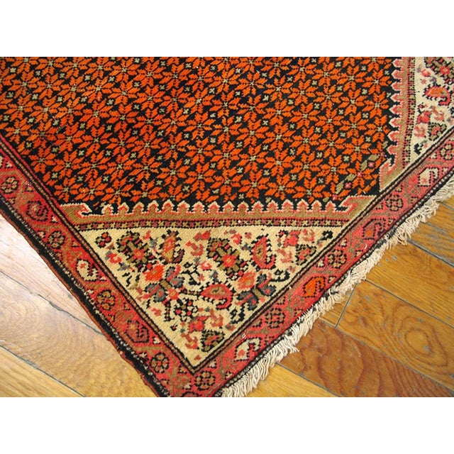 1920s Blue Navy Medallion Antique Persian Malayer Rug 2' X 2'5" Handknotted Wool Carpet For Sale - Image 4 of 6