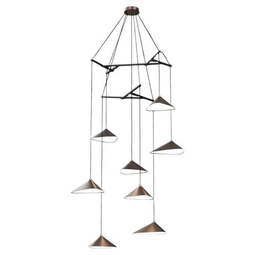 Emily V8 Vertical Pendant Light in Steel with Dark Bronze Finish by Moss Objects For Sale - Image 9 of 9