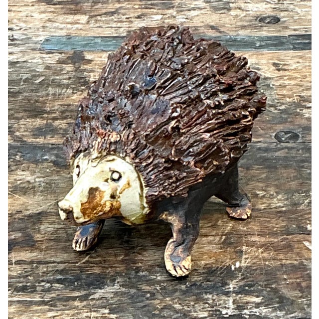 Vintage Textured Ceramic Hedgehog Sculpture For Sale - Image 9 of 14