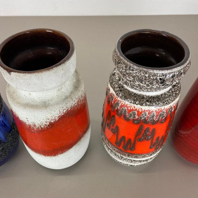 Vintage Pottery Fat Lava Vases from Scheurich, Germany, 1970s, Set of 4 For Sale - Image 11 of 18