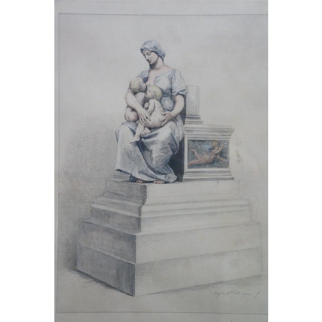 Early 20th Century Early 20th Century Eugene Abot Paul Dubois La Charité Charity Breast Feeding Aquatint Etching 27" Reproduction For Sale - Image 5 of 10