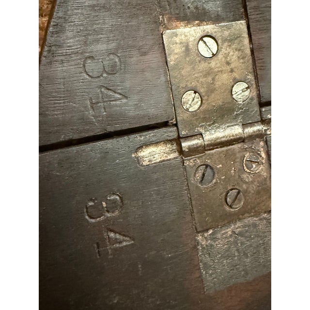 English Kittinger Buffalo Gateleg Drop-Leaf Table With Original Black Enamel 1866 Badge and Brass Hinges, For Sale - Image 9 of 9