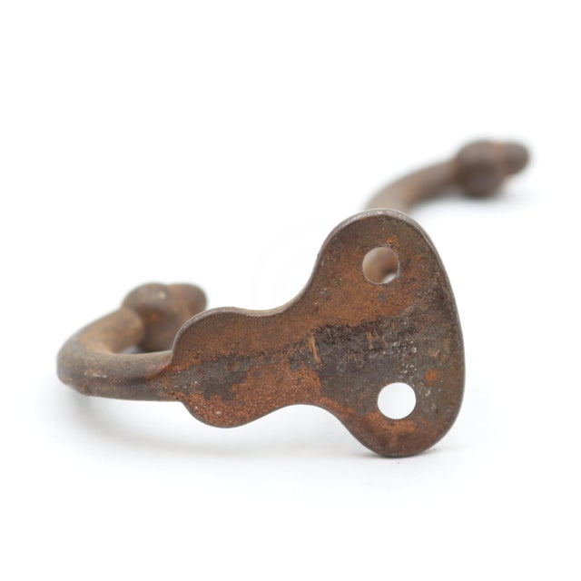 Mid 20th Century Vintage Cast Iron Double Arm Acorn Wall Hook For Sale - Image 5 of 5