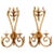 Metal Hollywood Regency Pair Gilt Iron Sconces For Sale - Image 7 of 7